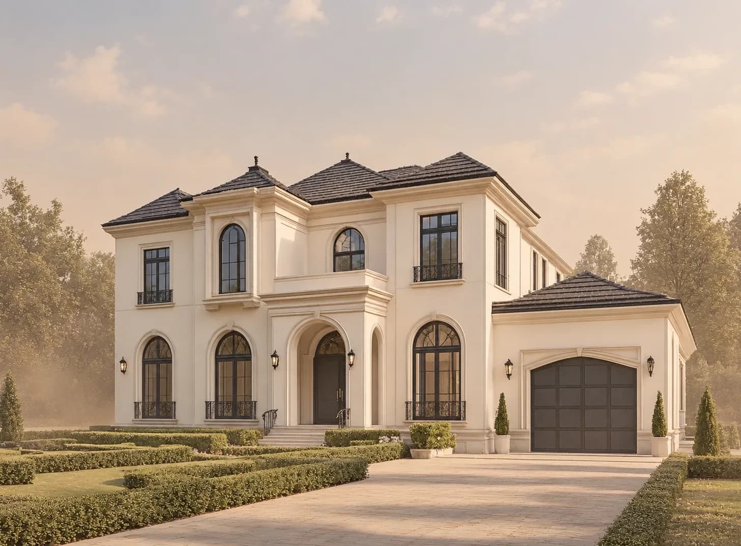 A cream villa painted with Betek Nucleus in a dusty haze